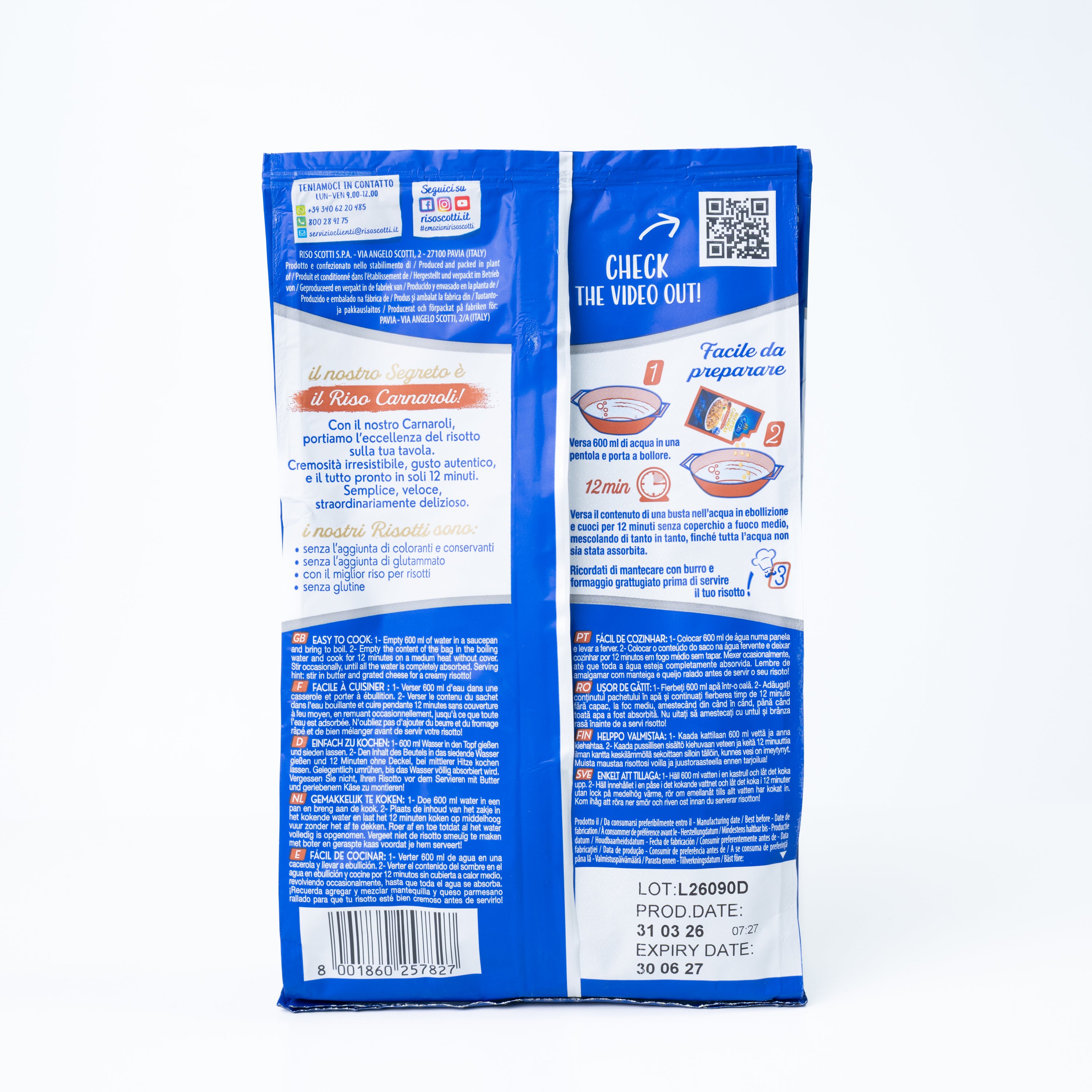 Risotto Carnaroli cu ciuperci porcini Scotti, 210 g