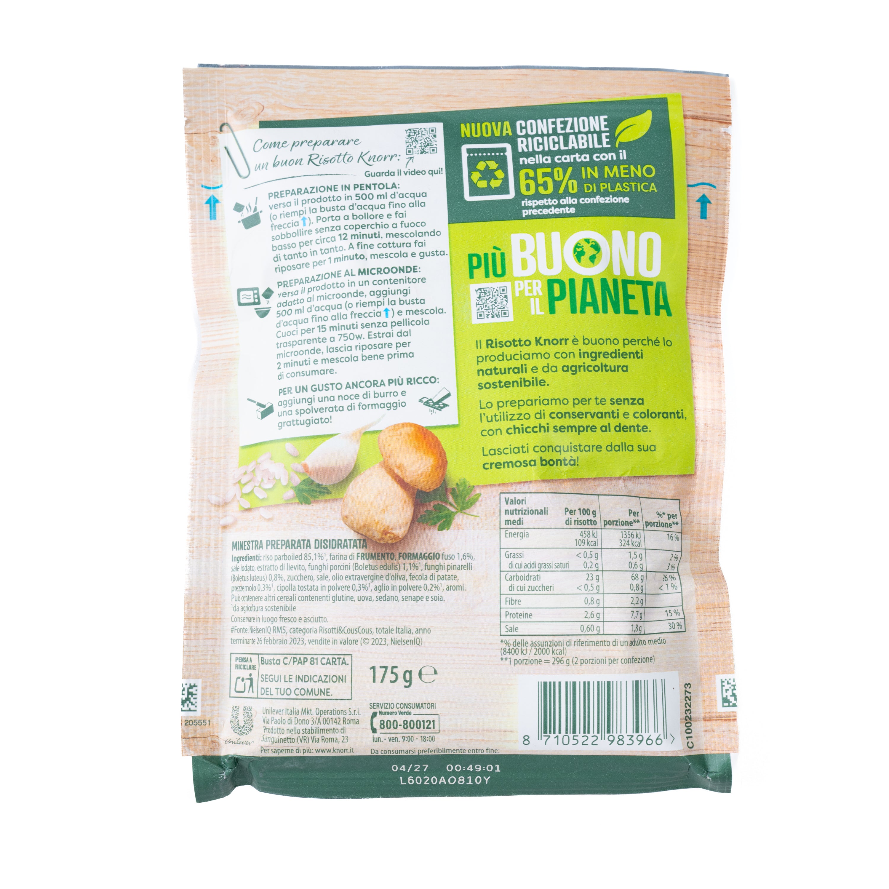 Risotto cu ciuperci porcini Knorr, 175 g