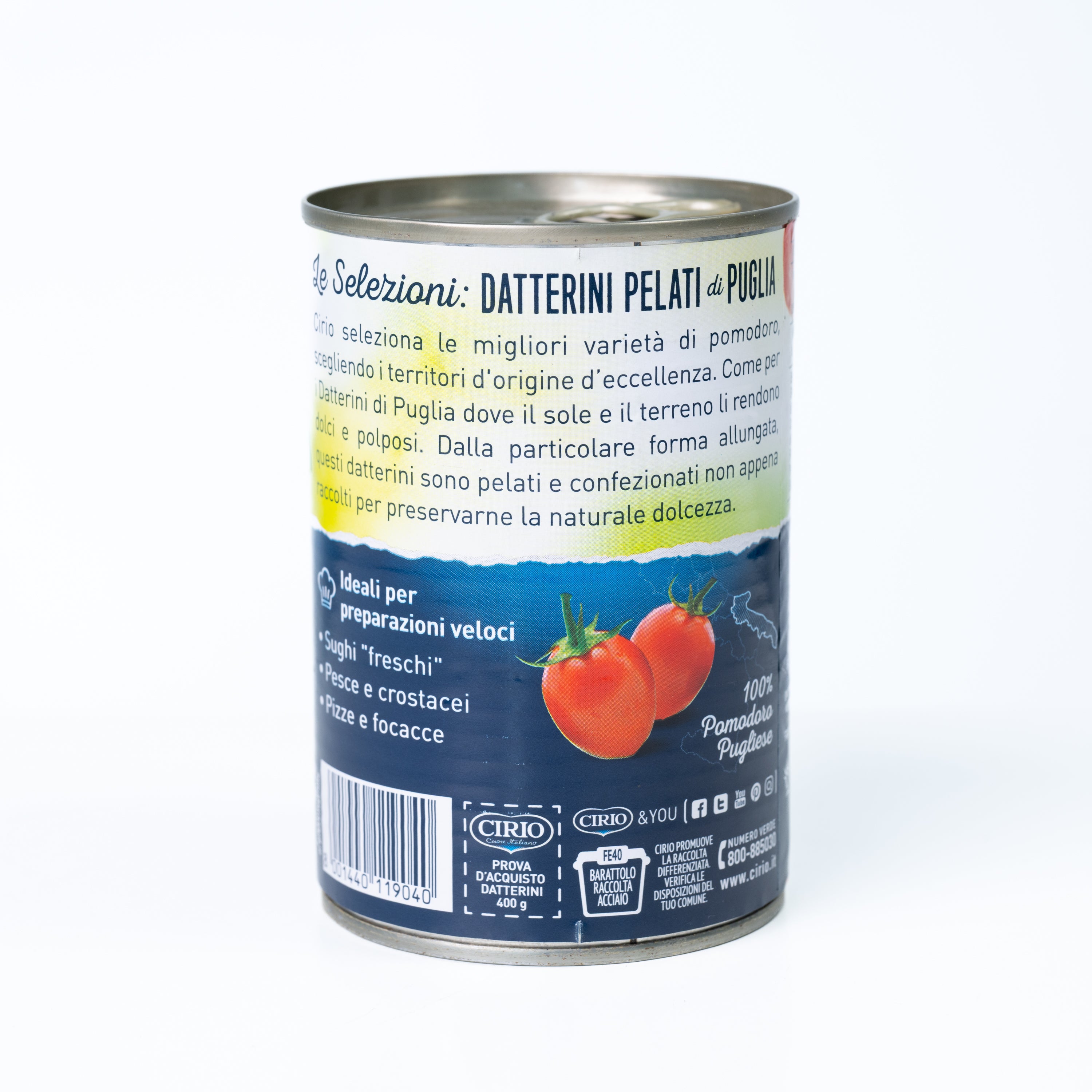 Roșii Datterini decojite Cirio, 400 g