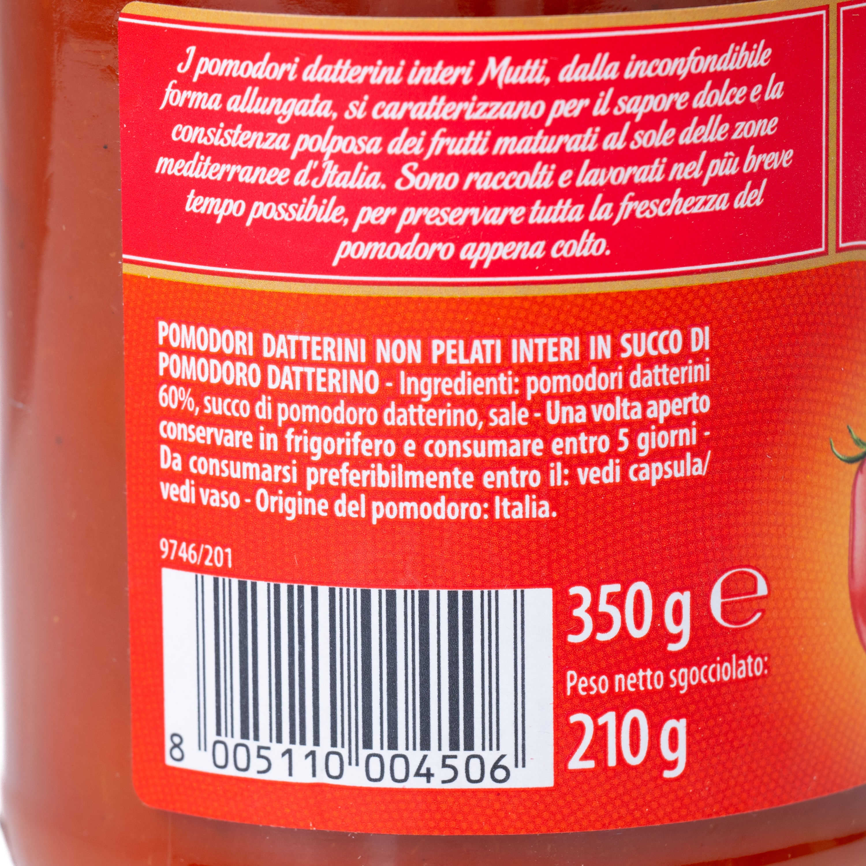 Roșii datterini roșii întregi Mutti, 350 g