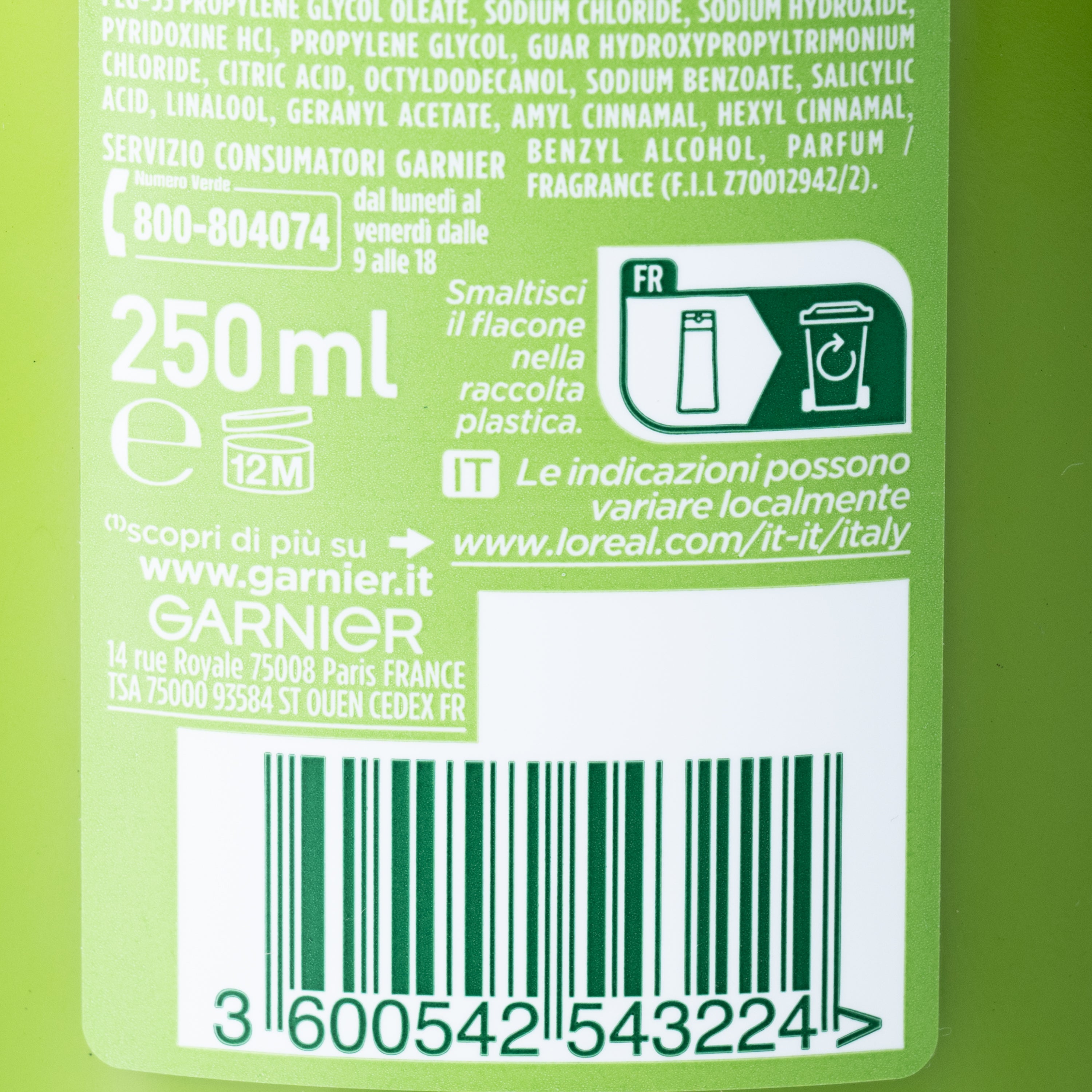 Șampon Fructis pentru păr normal Garnier, 250 ml