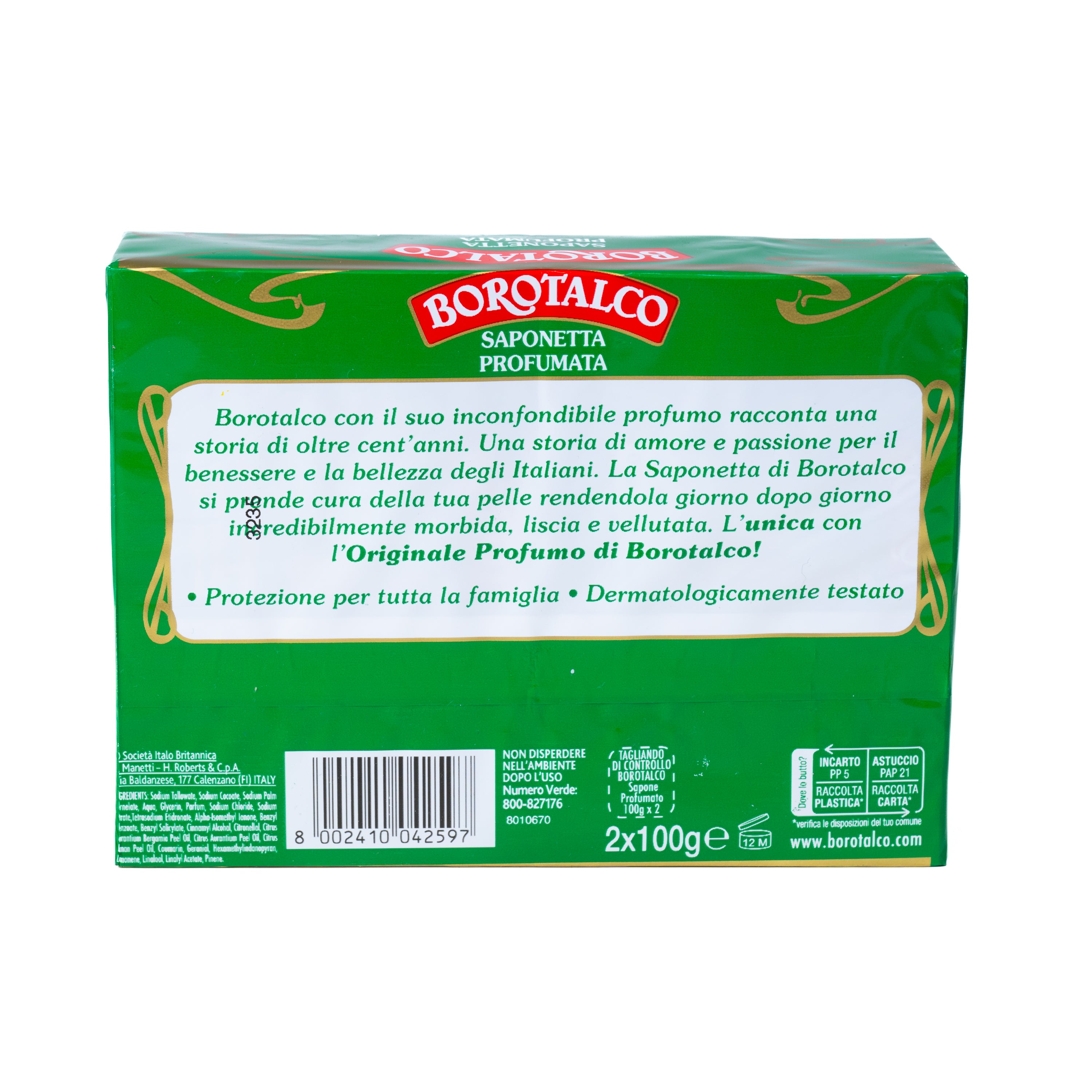 Săpun solid Borotalco Original, 2 x 100 g