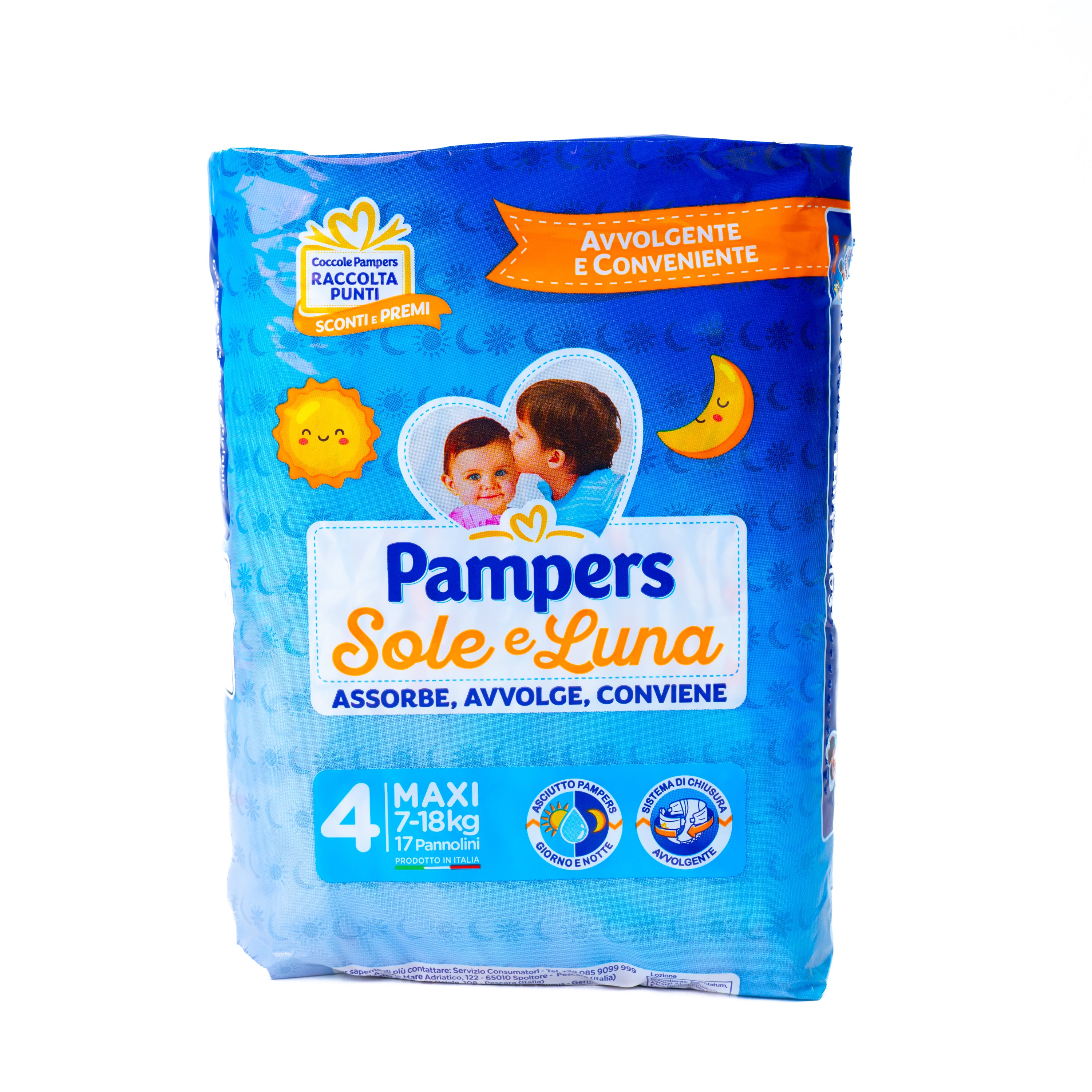 Scutece Sole e Luna Maxi mărimea 4 Pampers, 17 bucăți