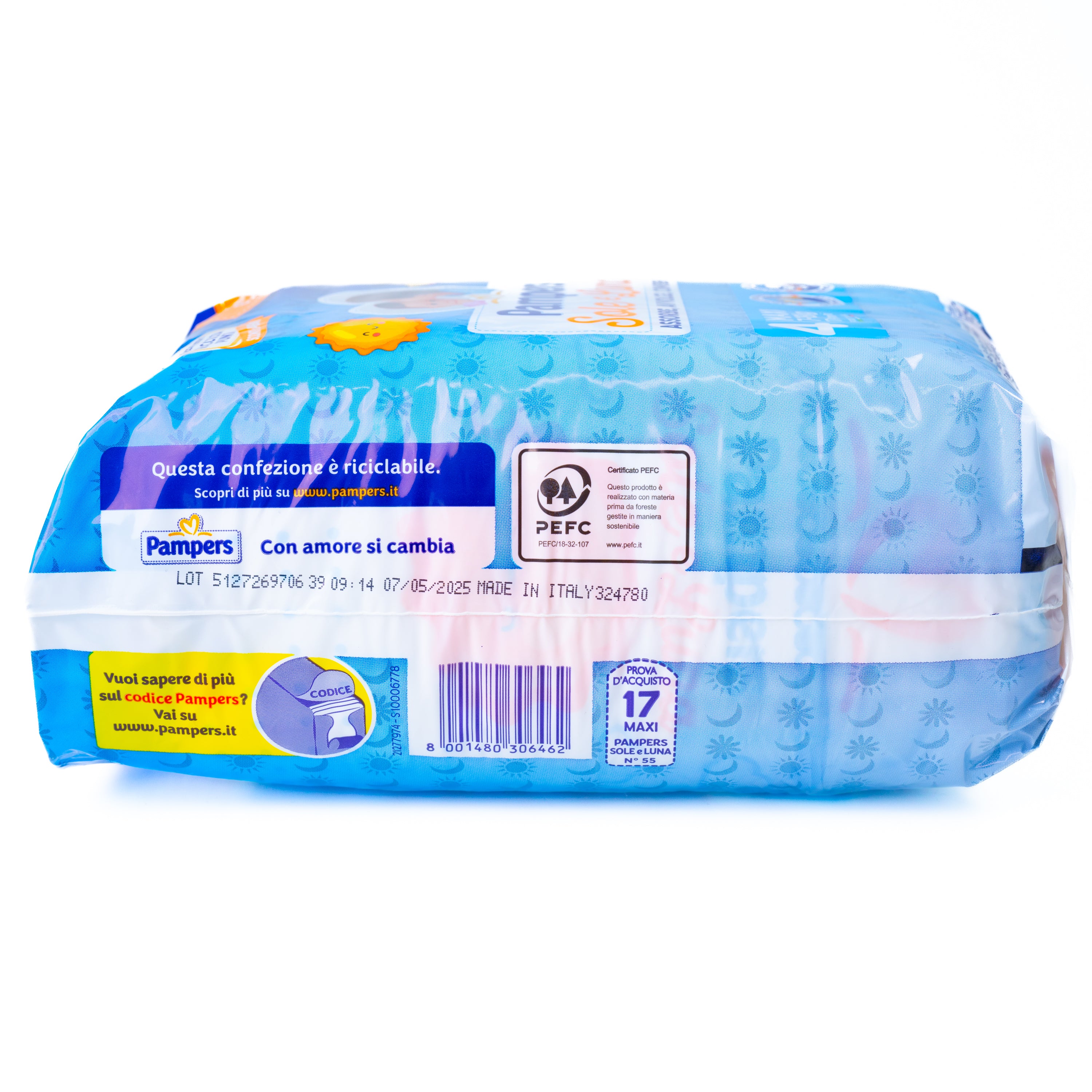 Scutece Sole e Luna Maxi mărimea 4 Pampers, 17 bucăți