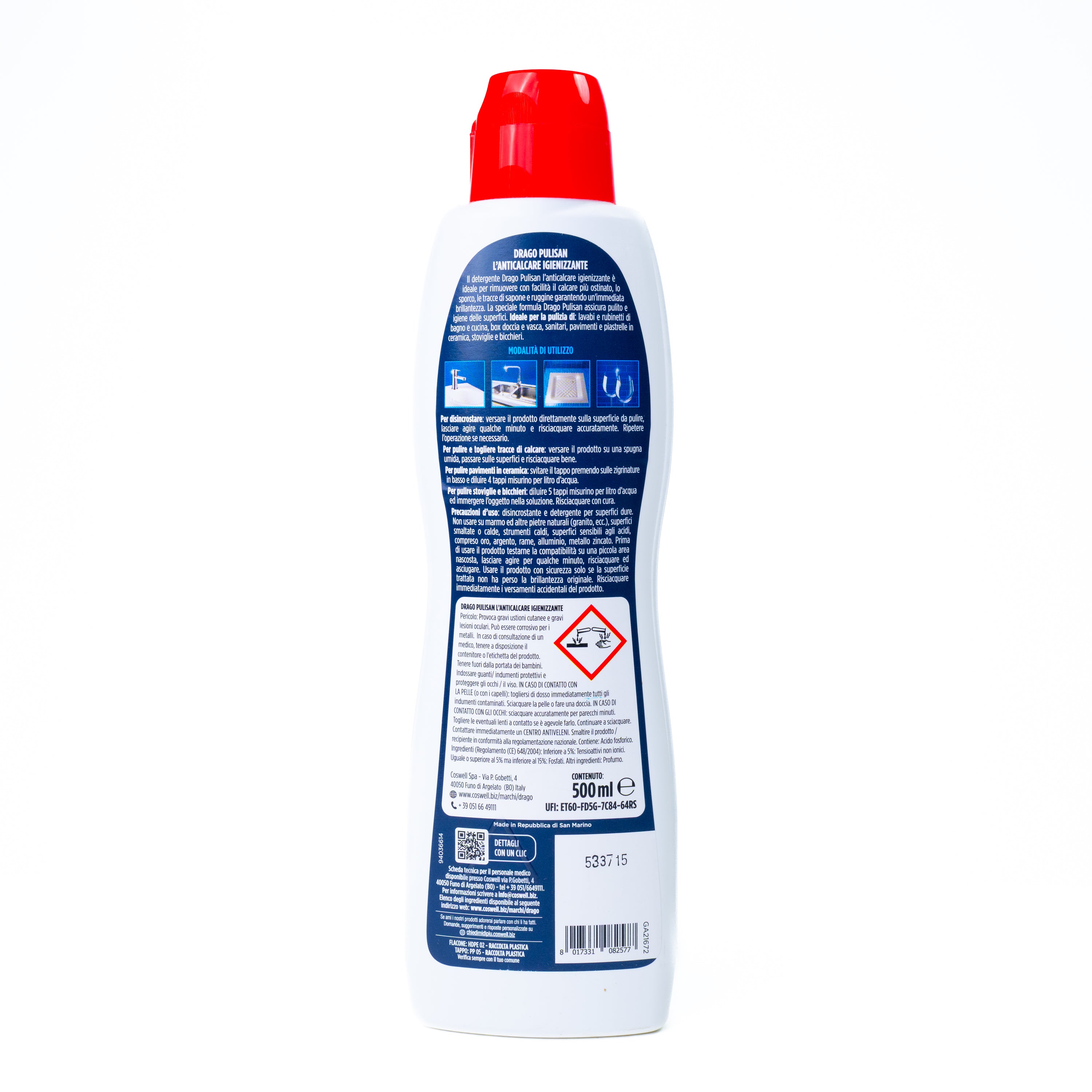 Soluție anticalcar lichidă Drago Pulisan, 500 ml