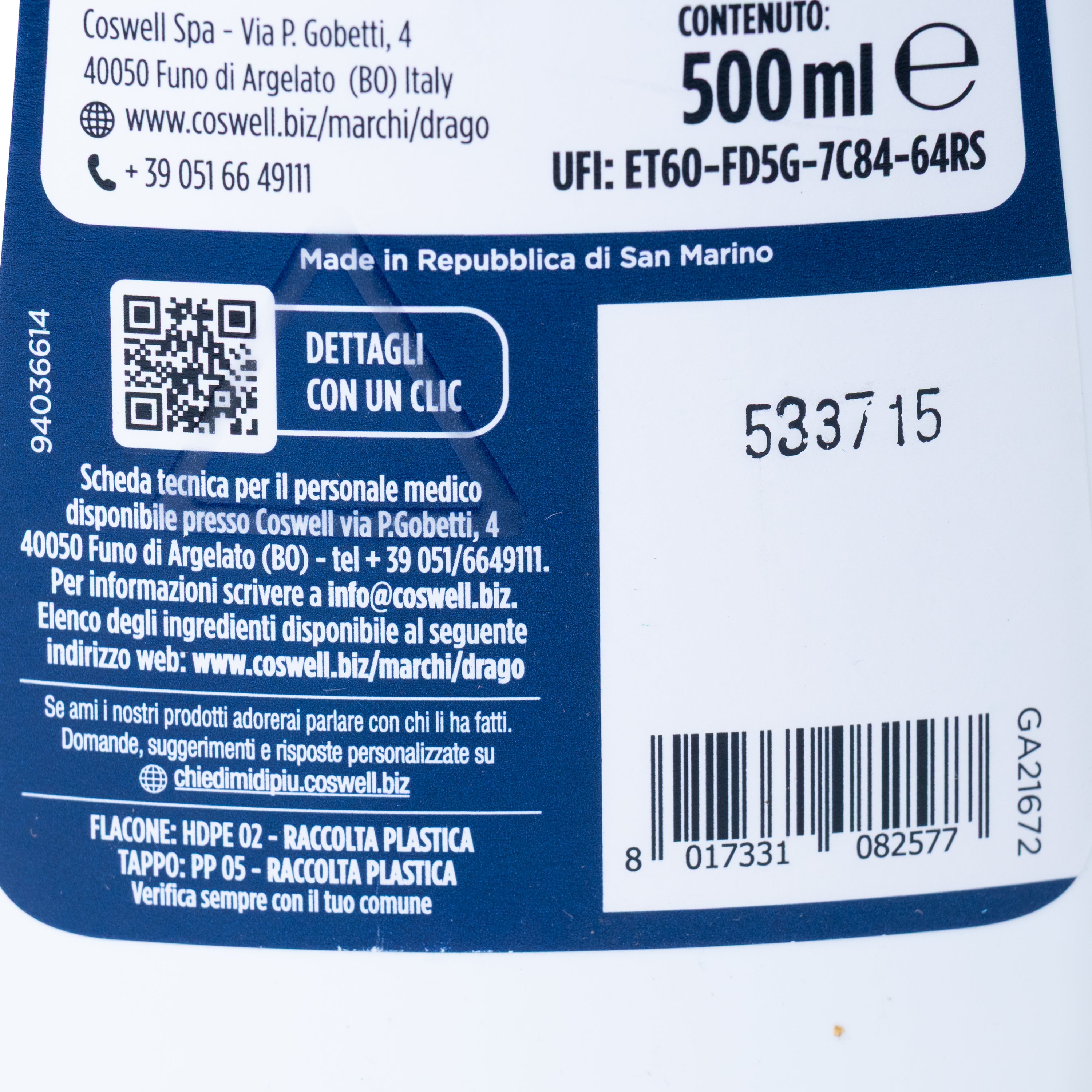 Soluție anticalcar lichidă Drago Pulisan, 500 ml