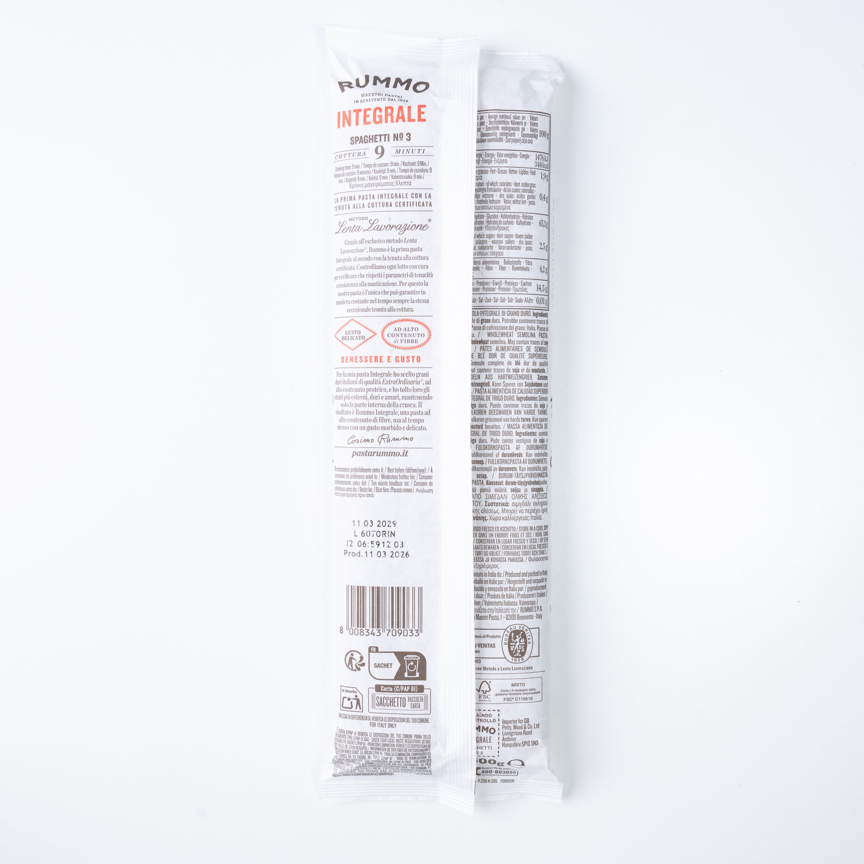 Spaghetti integrale nr. 3 Rummo, 500 g