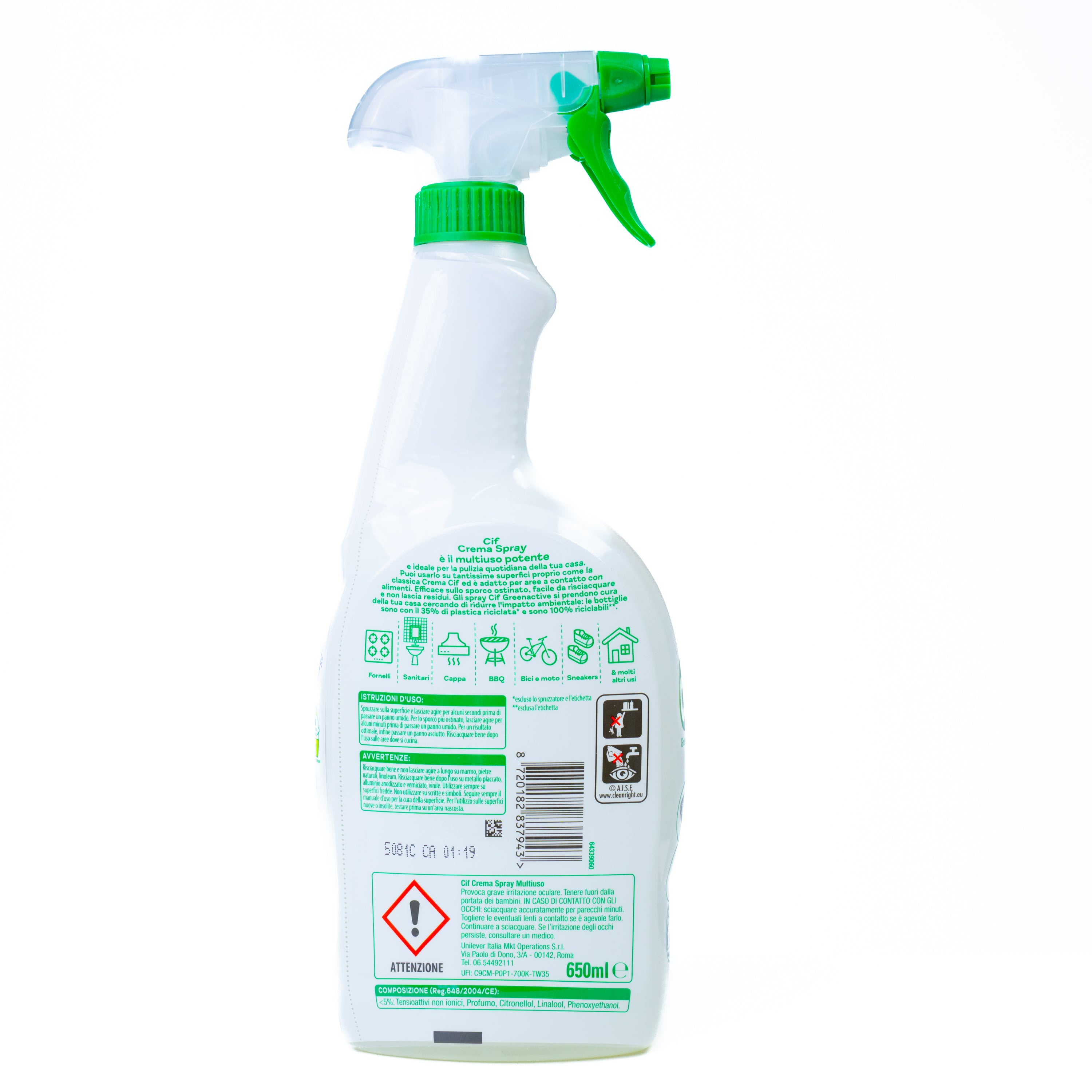 Spray cremă universal Cif Green Active, 650 ml