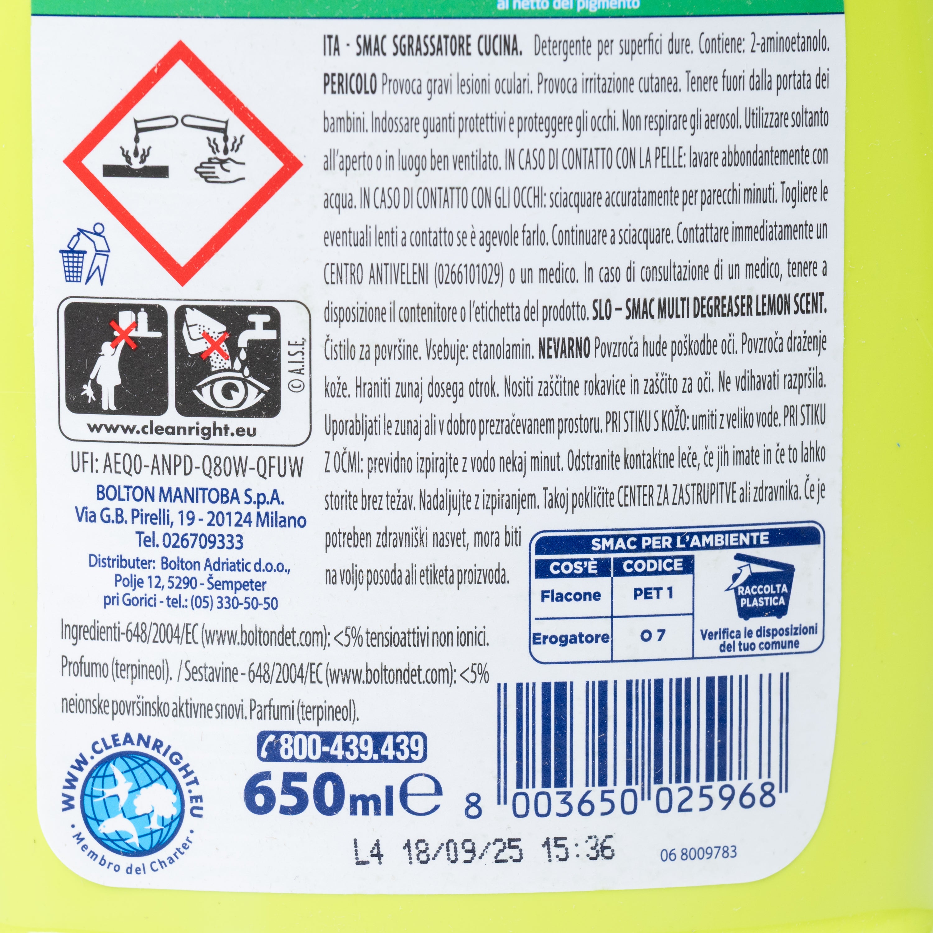 Spray degresant pentru bucătărie Smac, 650 ml