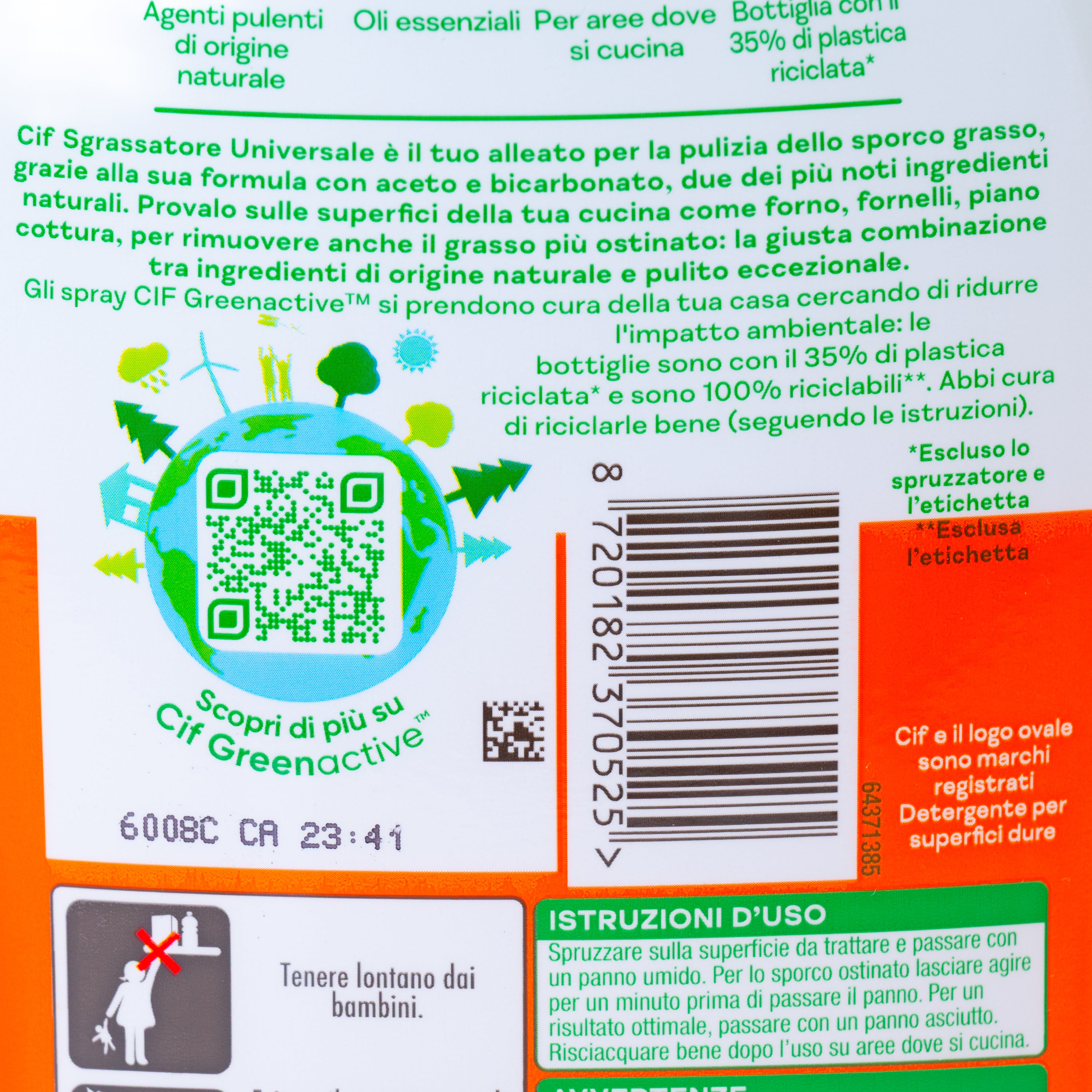 Spray degresant universal GreenActive Cif, 650 ml