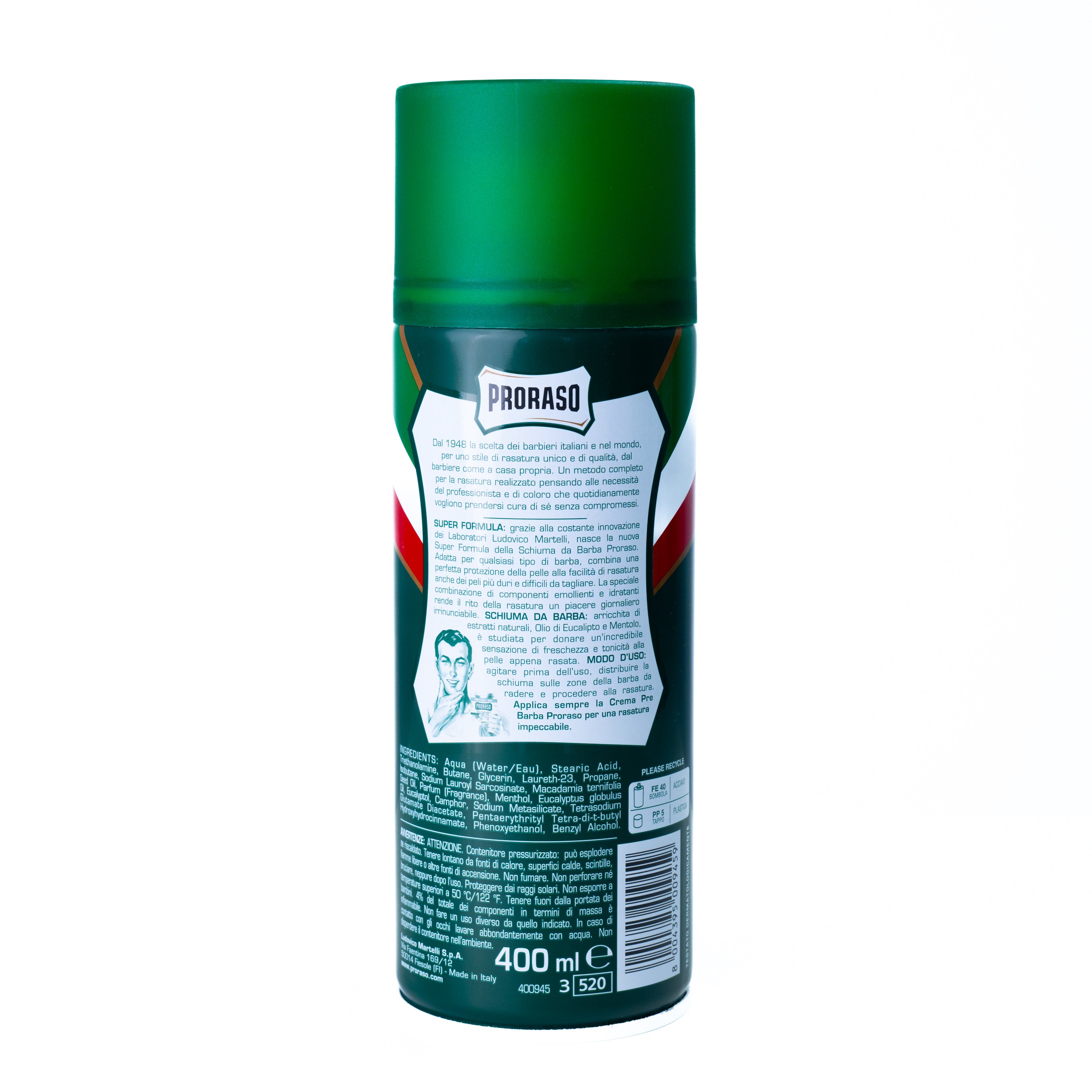 Spumă de ras revigorantă Proraso, 400 ml