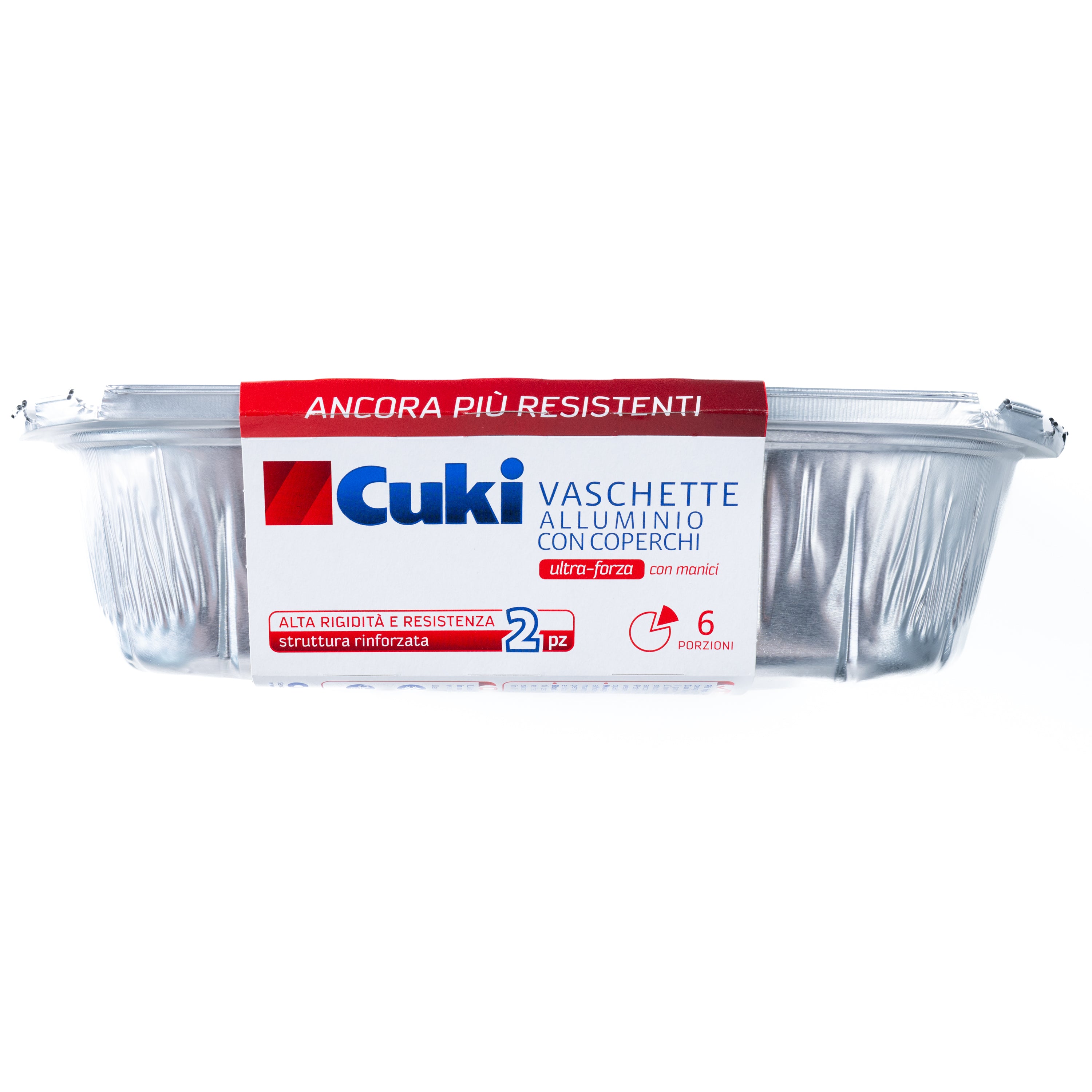 Tăvi din aluminiu cu capace Cuki, 6 porții, 2 bucăți