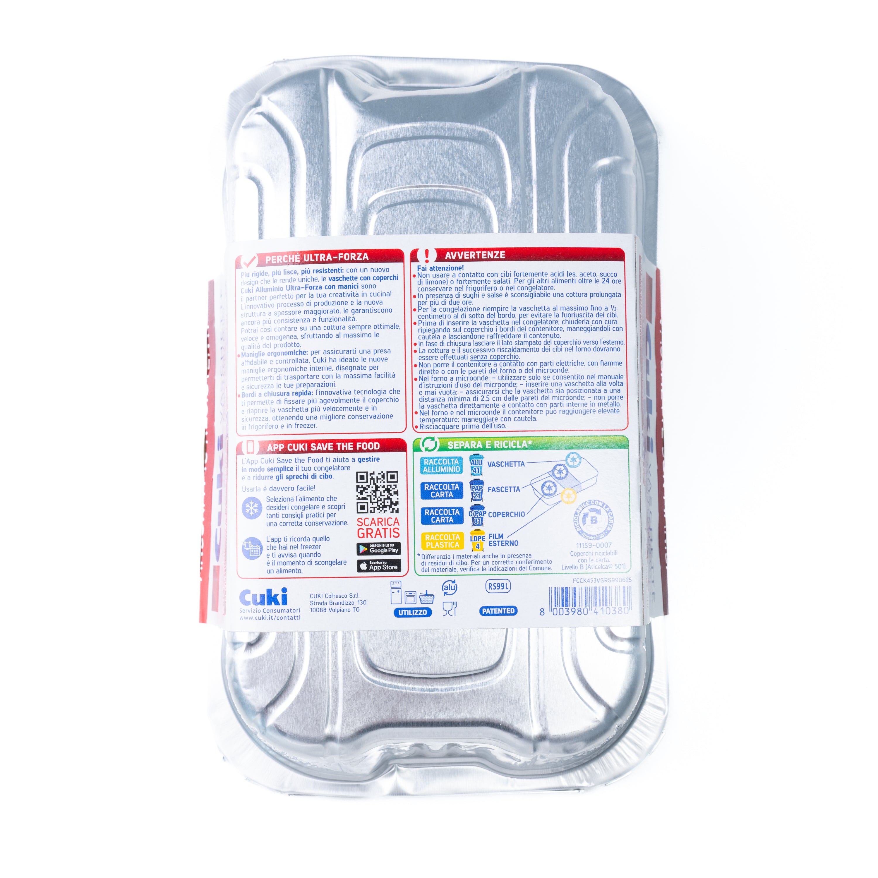 Tăvi din aluminiu cu capace Cuki, 6 porții, 2 bucăți