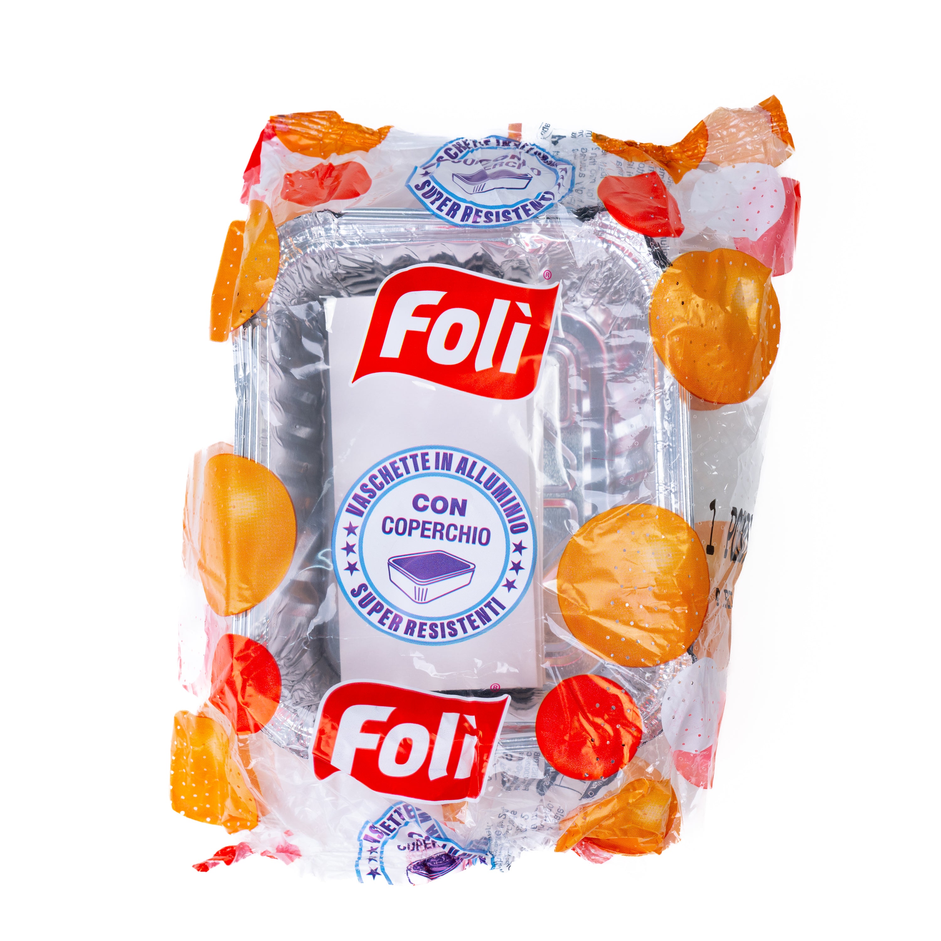 Tăvi din aluminiu cu capace Foli, 1 porție, 4 bucăți