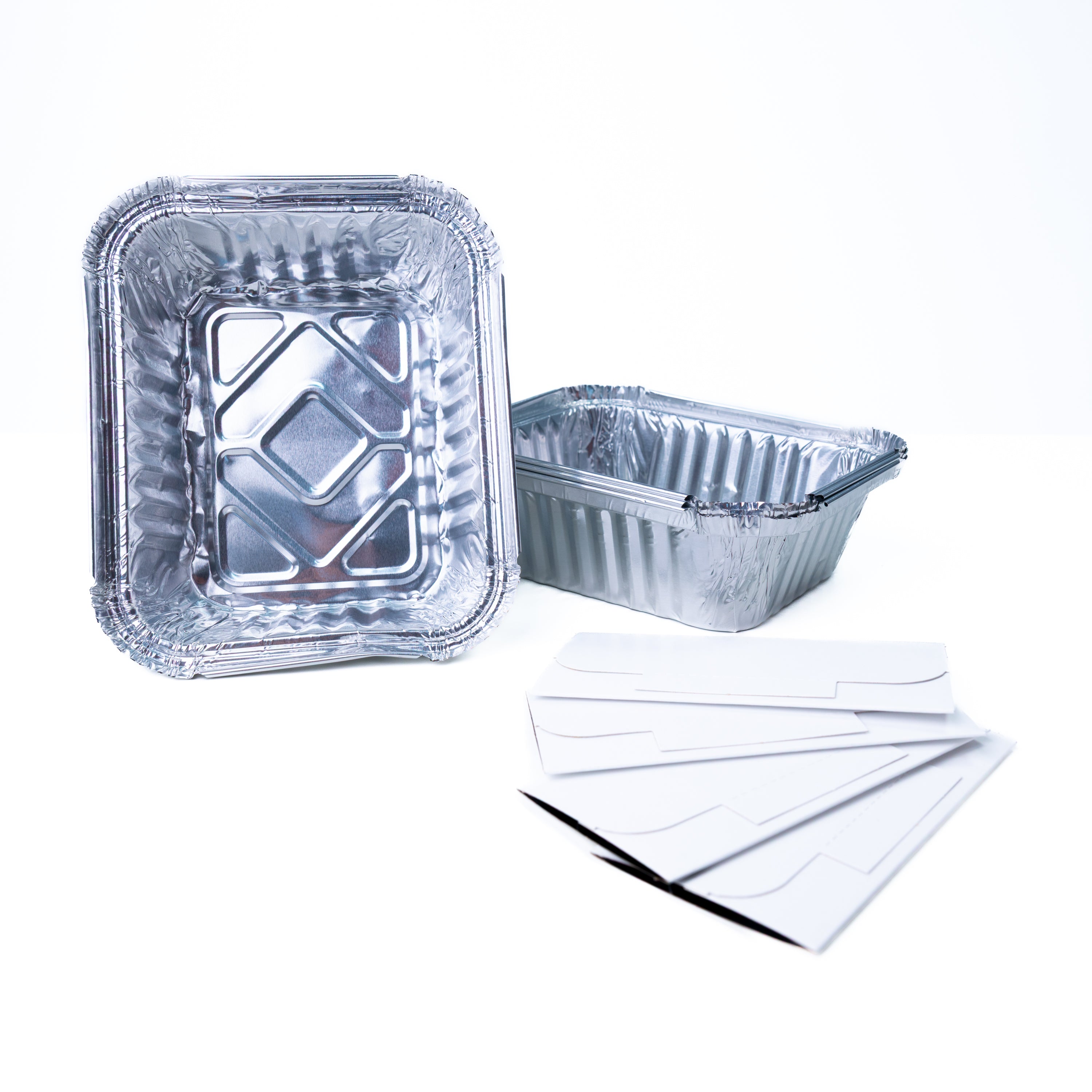 Tăvi din aluminiu cu capace Foli, 1 porție, 4 bucăți
