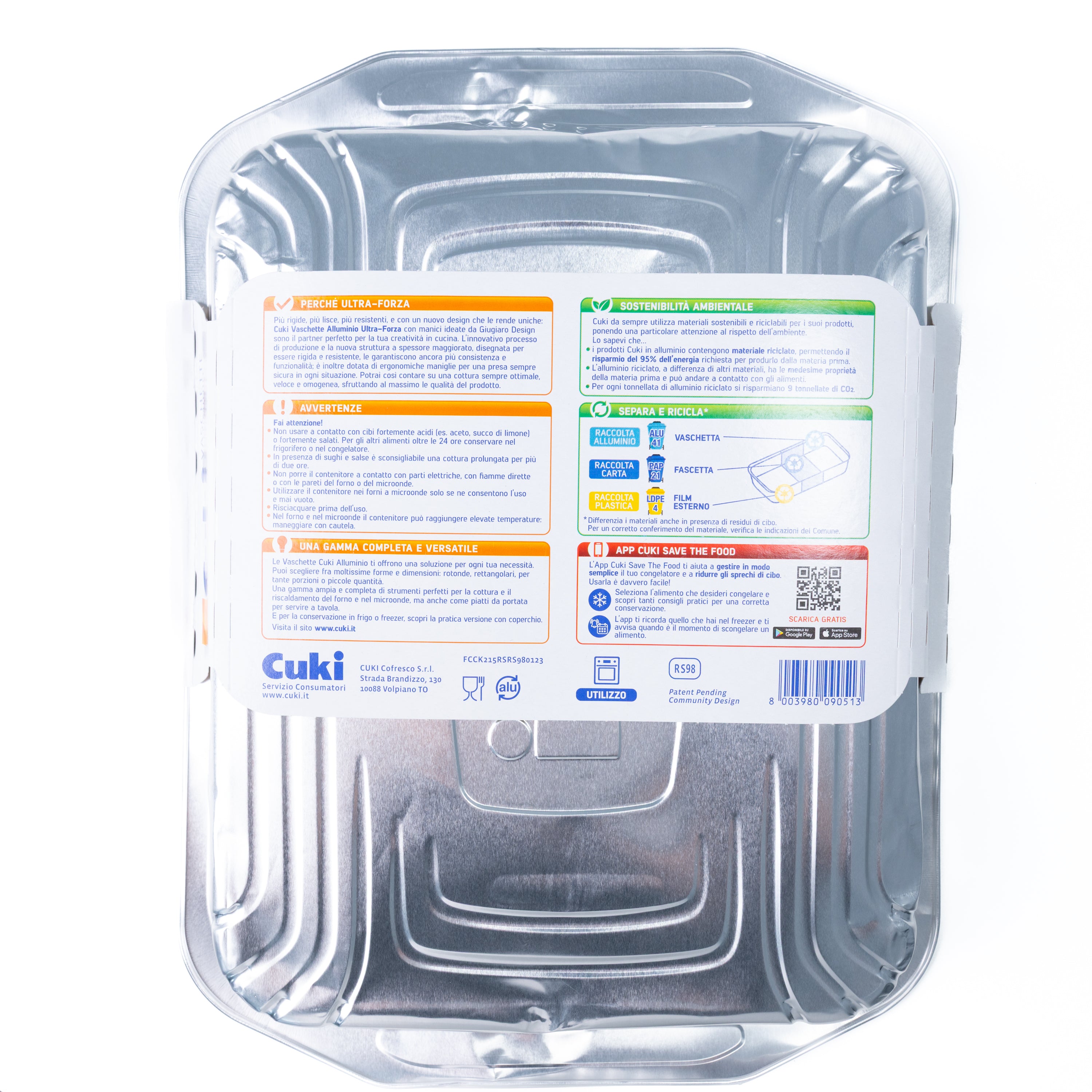 Tăvi din aluminiu cu mânere Cuki, 8 porții, 2 bucăți