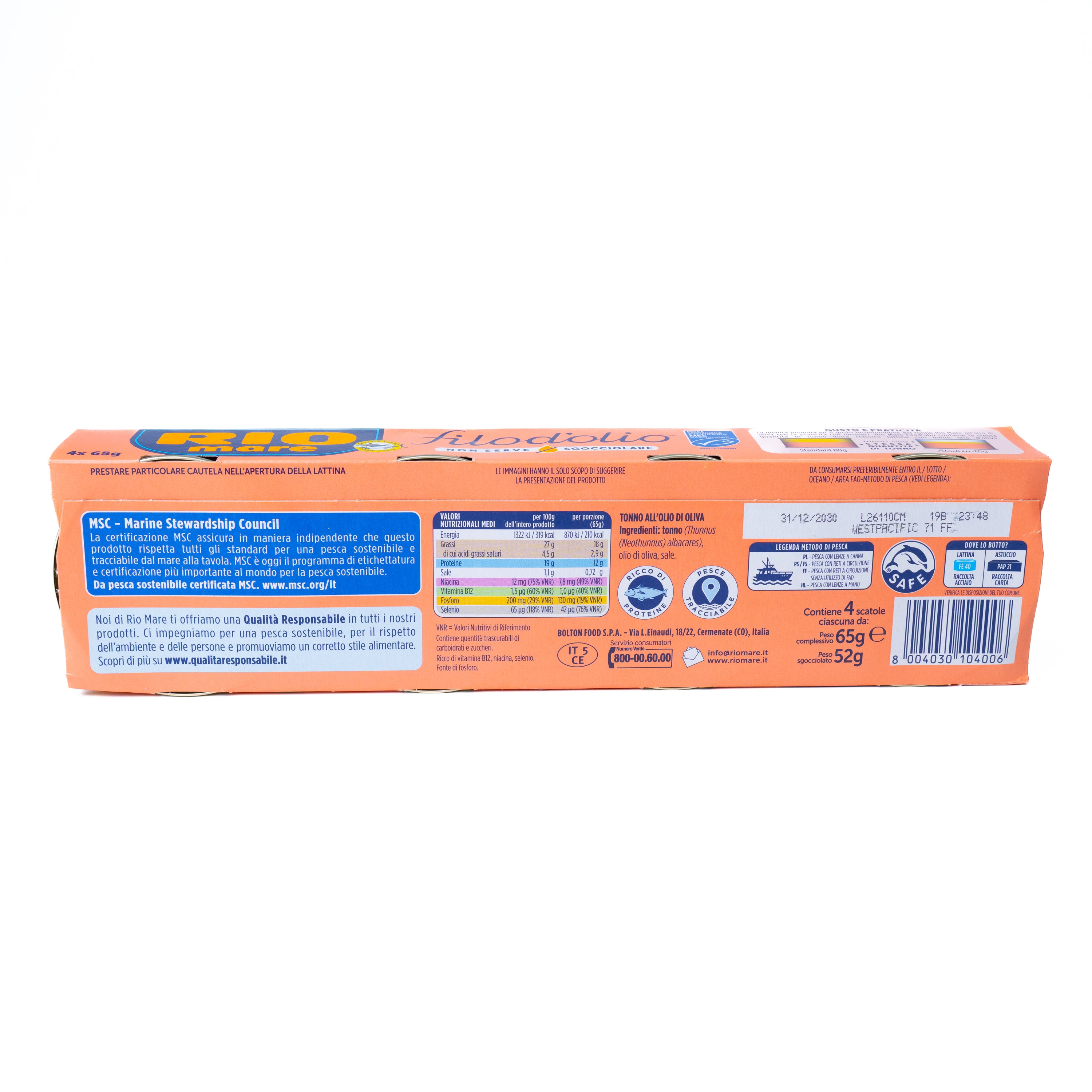 Ton Filo d'Olio Rio Mare, 4 x 65 g
