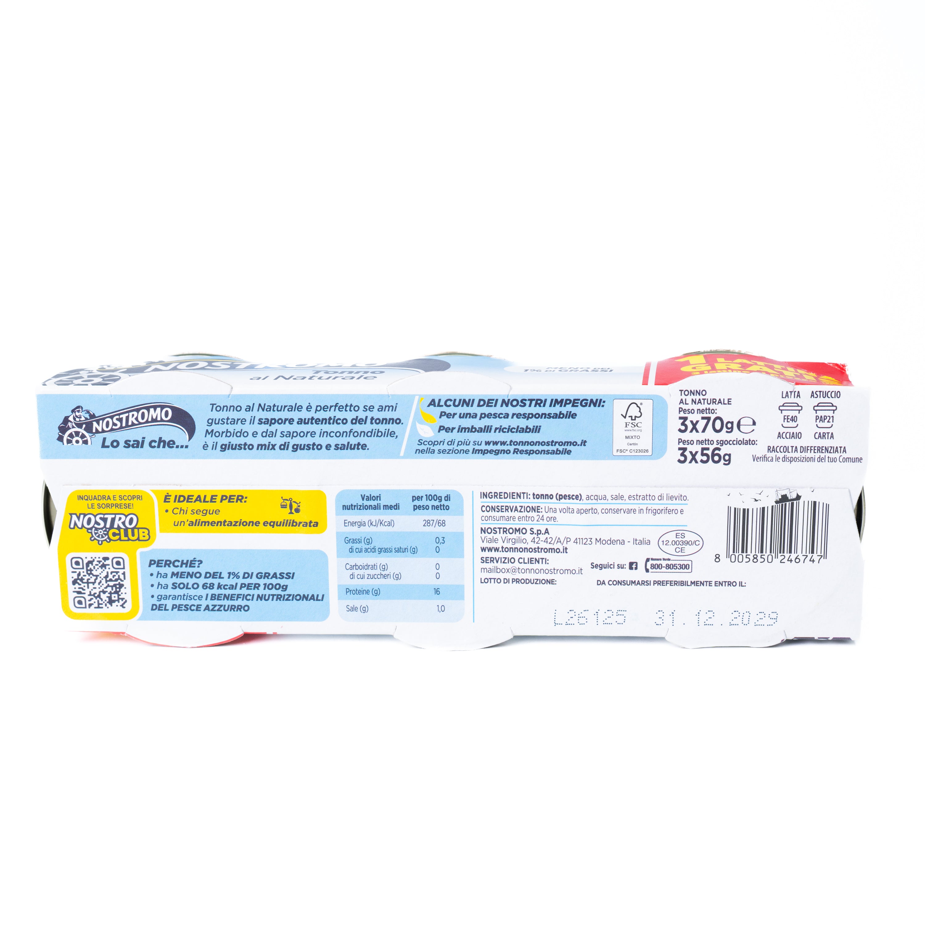 Ton în suc propriu Nostromo, 3 x 70 g