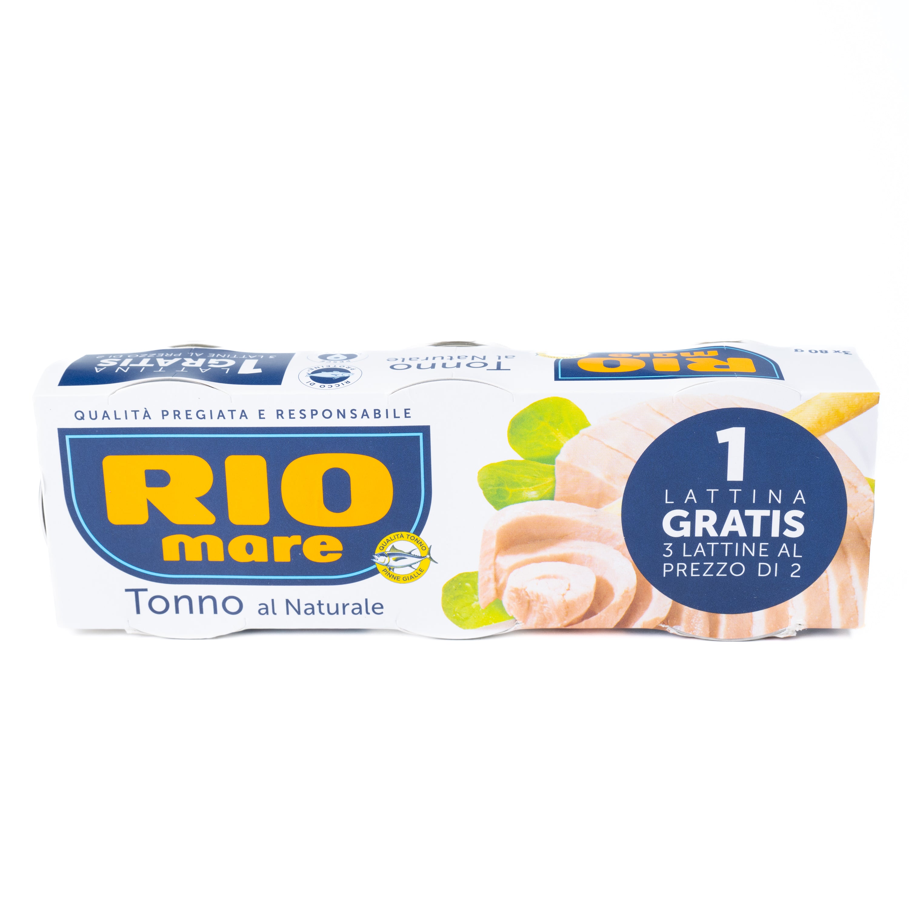 Ton în suc propriu Rio Mare, 3 x 80 g