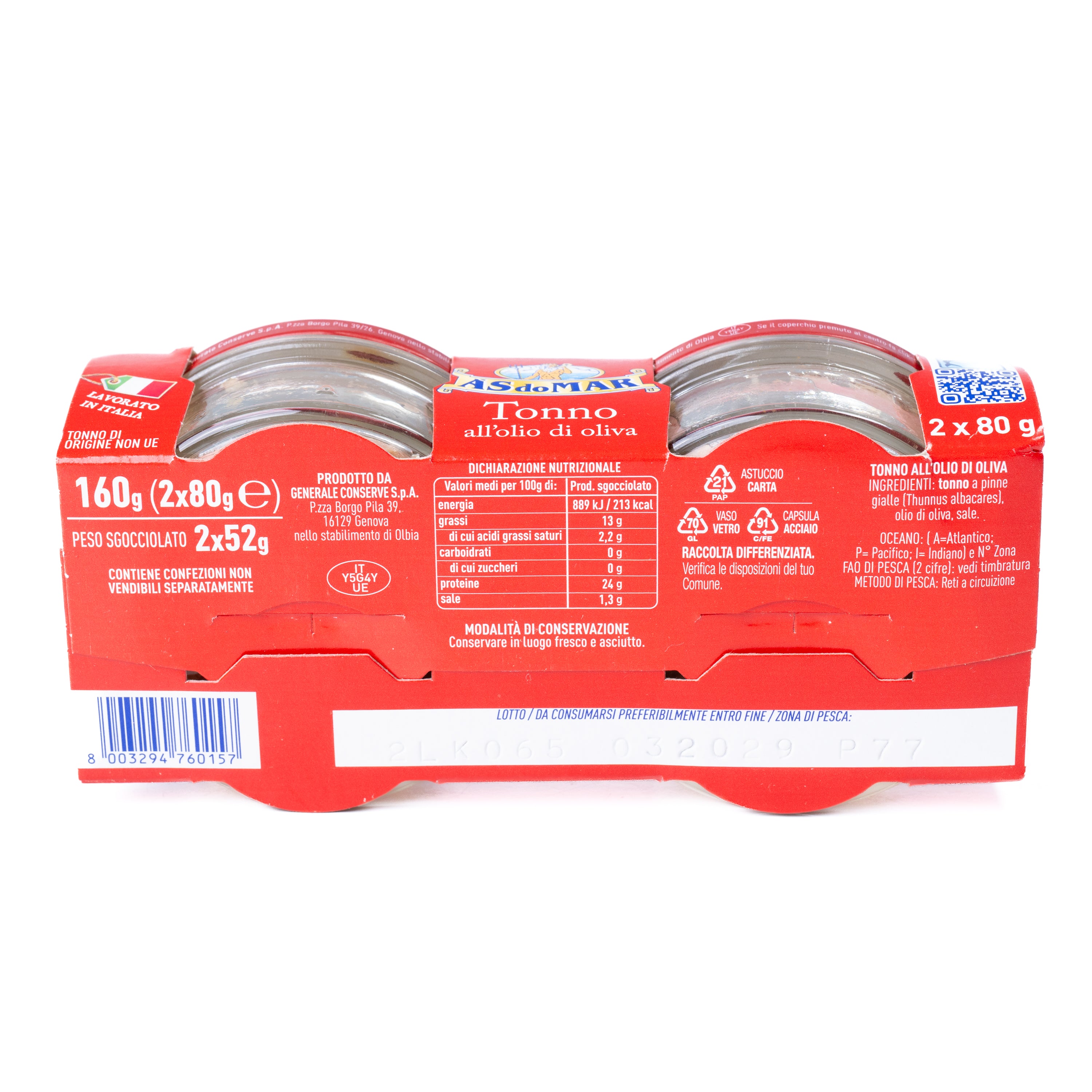 Ton în ulei de măsline ASdoMAR, 2 x 80 g
