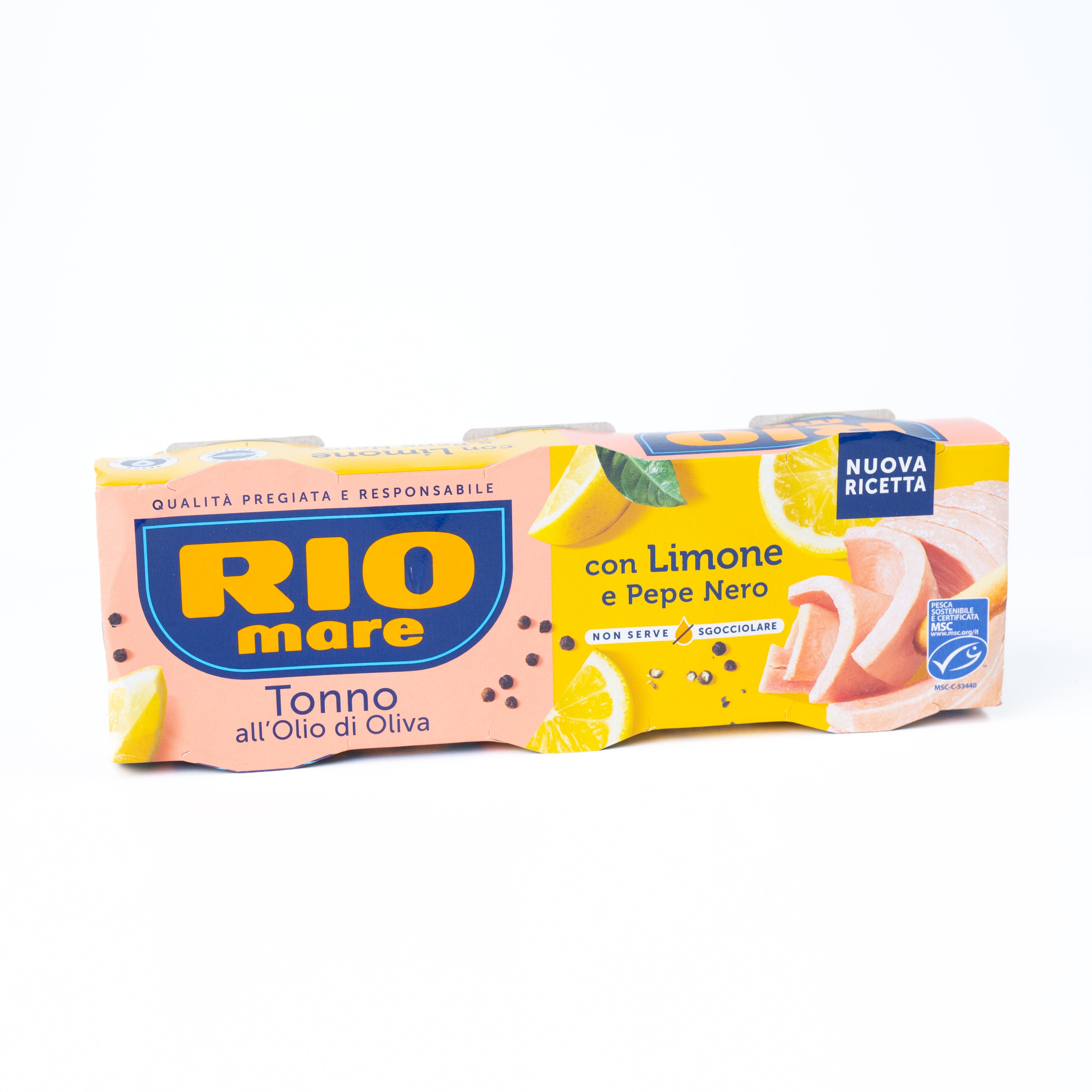 Ton în ulei de măsline cu lămâie și piper Rio Mare, 3 x 65 g
