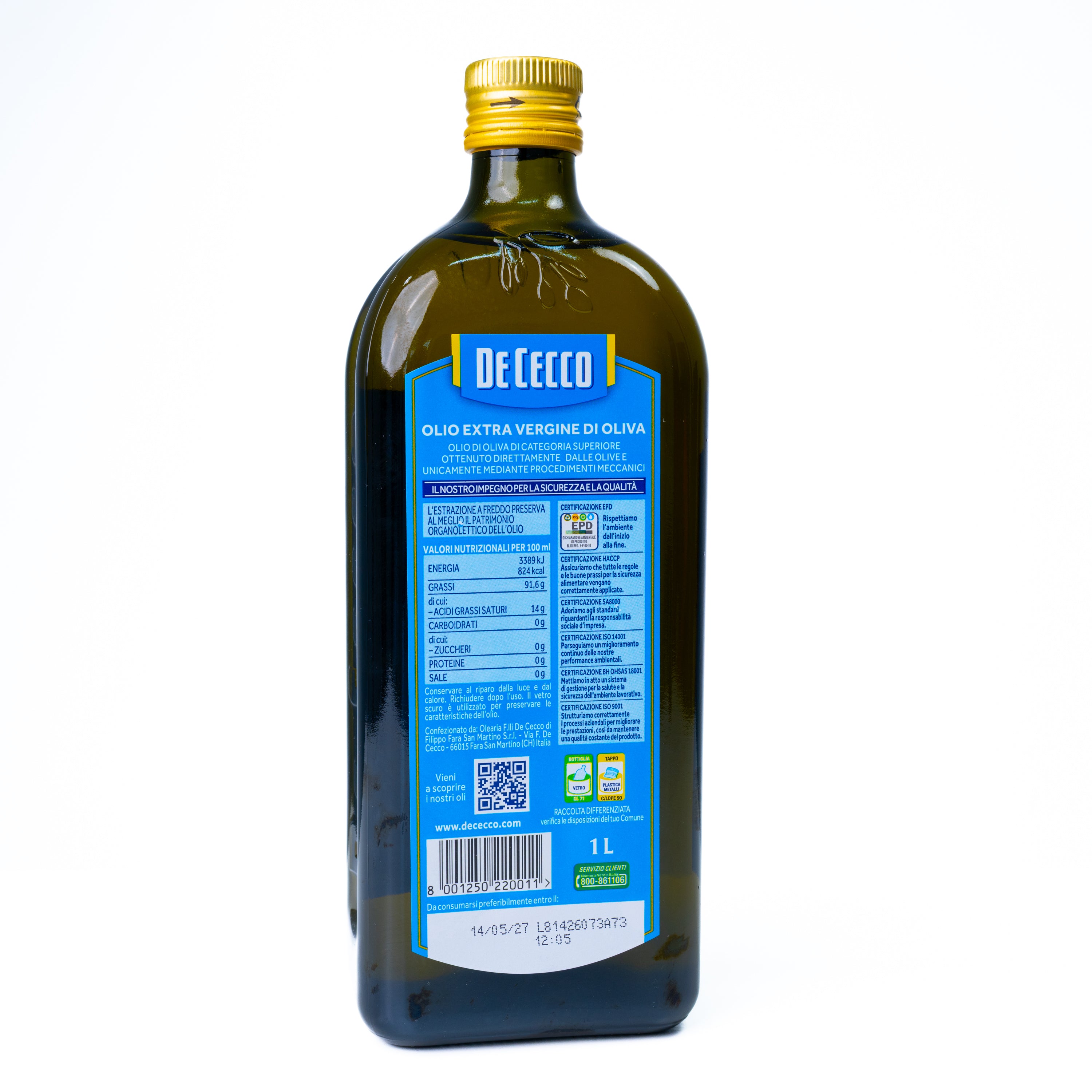 Ulei de măsline extravirgin Classico De Cecco, 1 L