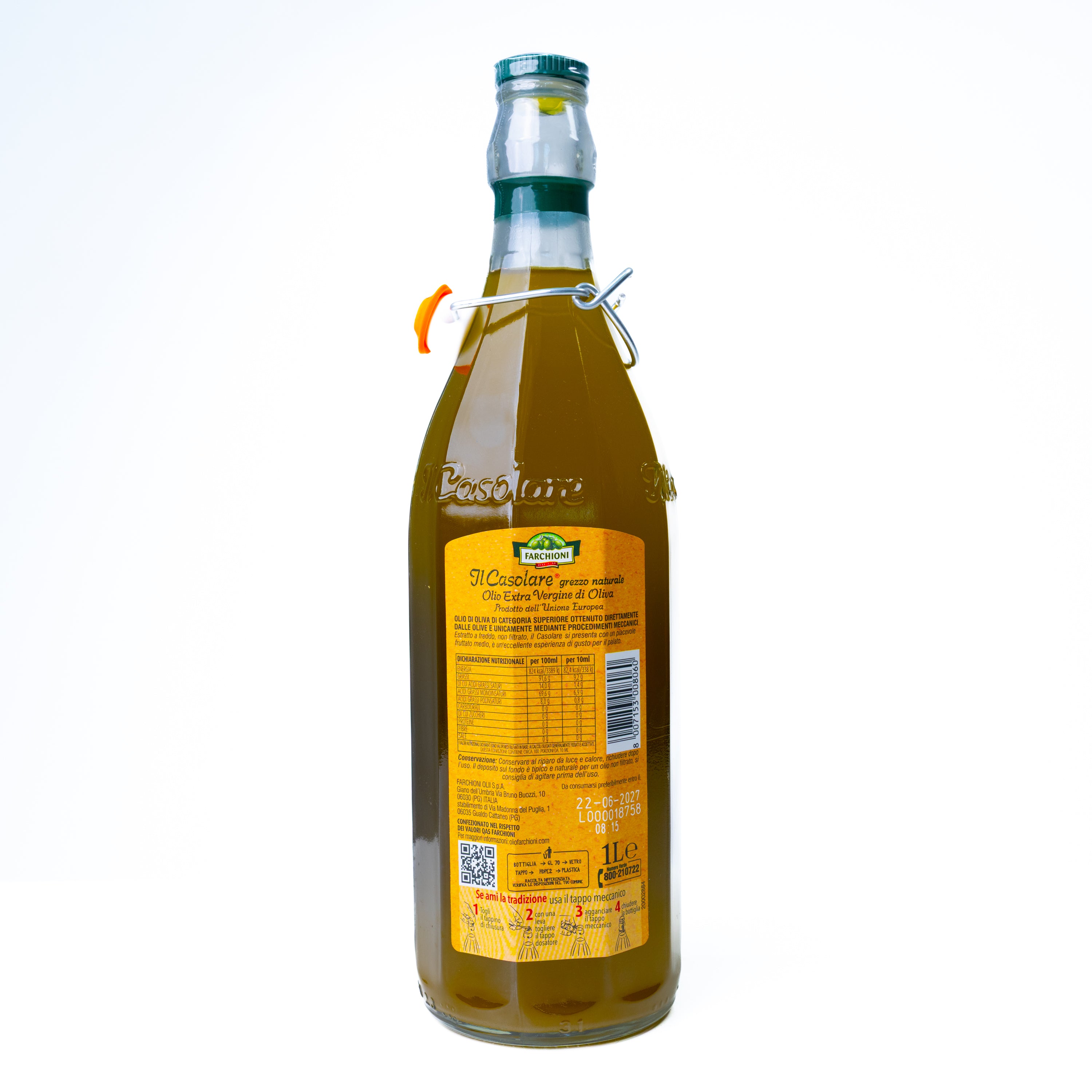 Ulei de măsline extravirgin nefiltrat Il Casolare Farchioni, 1 L